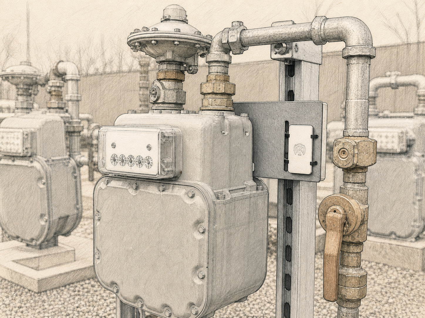 Utility meter prepared for serialized asset identification